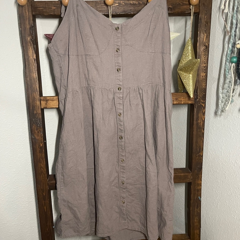 Aerie Gray Button-Front dress